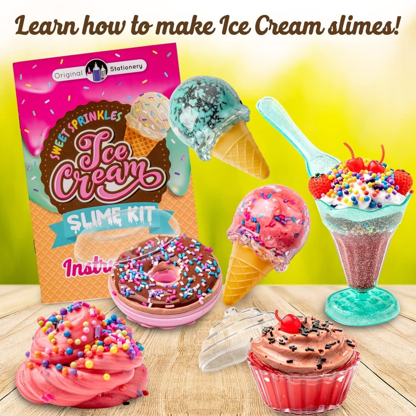 Original Stationery Sweet Sprinkles Ice Cream Slime Kit for Girls 7–12 | DIY Slime Set
