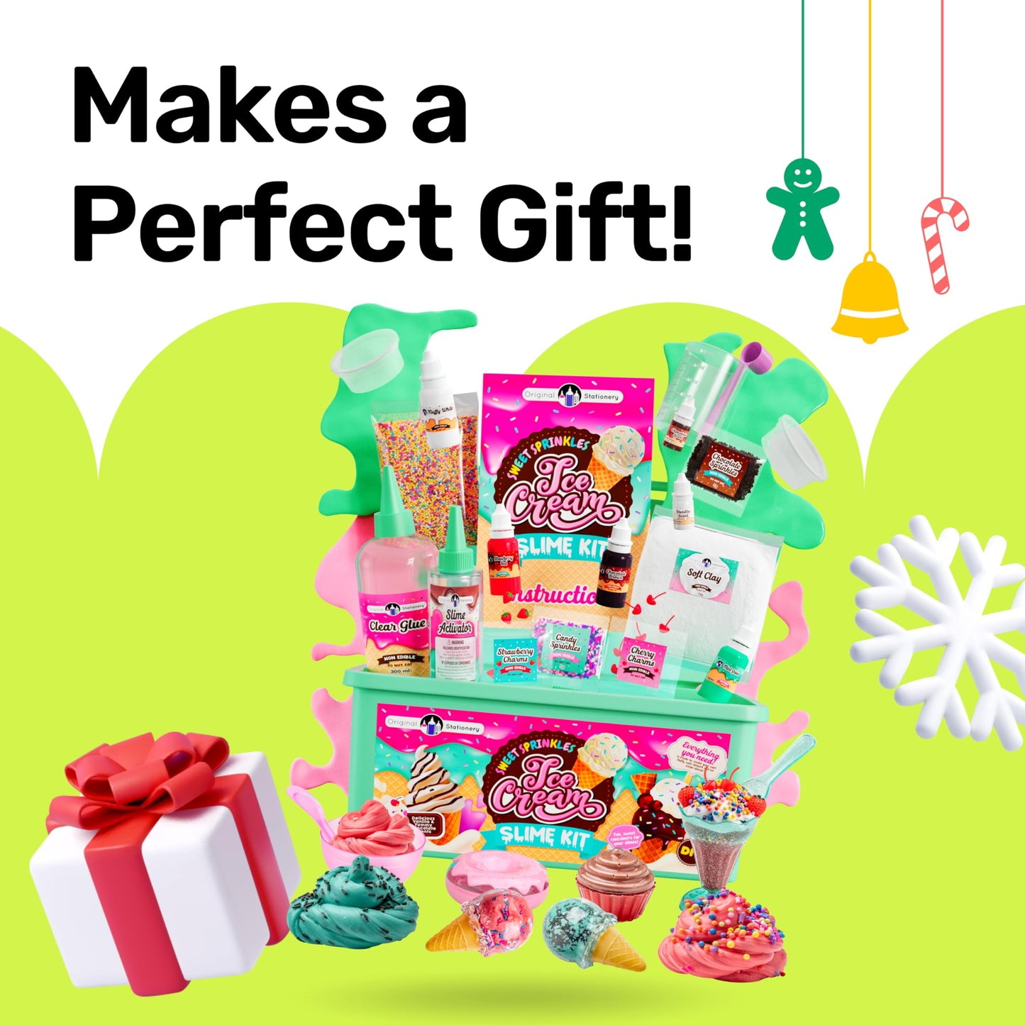 Original Stationery Sweet Sprinkles Ice Cream Slime Kit for Girls 7–12 | DIY Slime Set