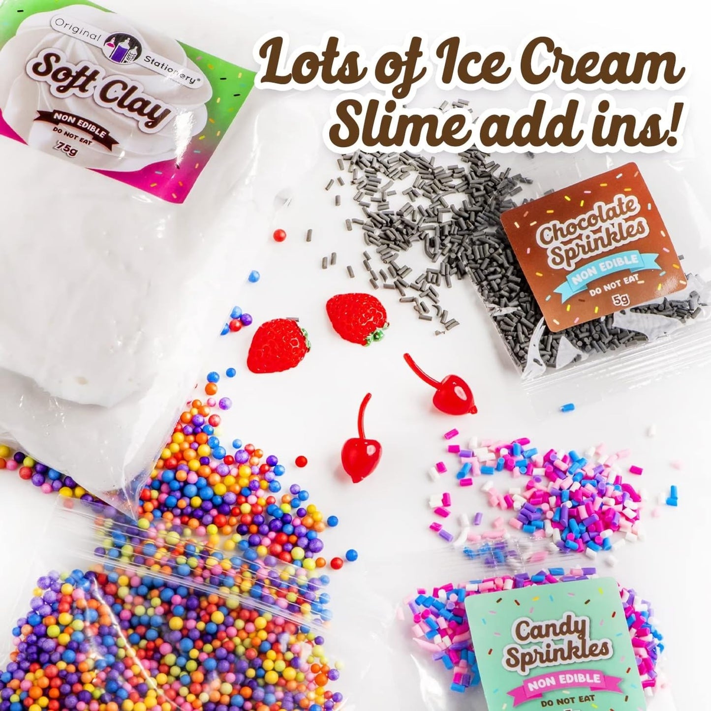 Original Stationery Sweet Sprinkles Ice Cream Slime Kit for Girls 7–12 | DIY Slime Set