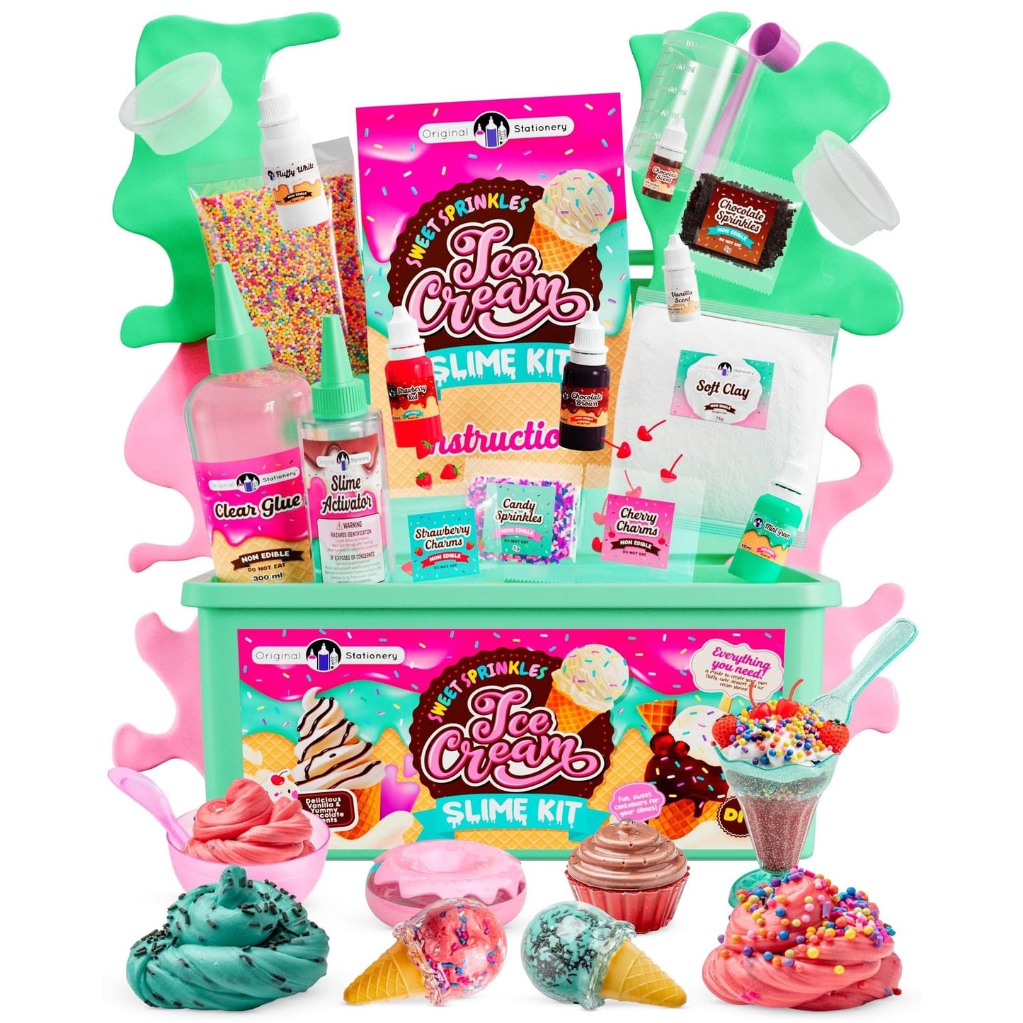 Original Stationery Sweet Sprinkles Ice Cream Slime Kit for Girls 7–12 | DIY Slime Set