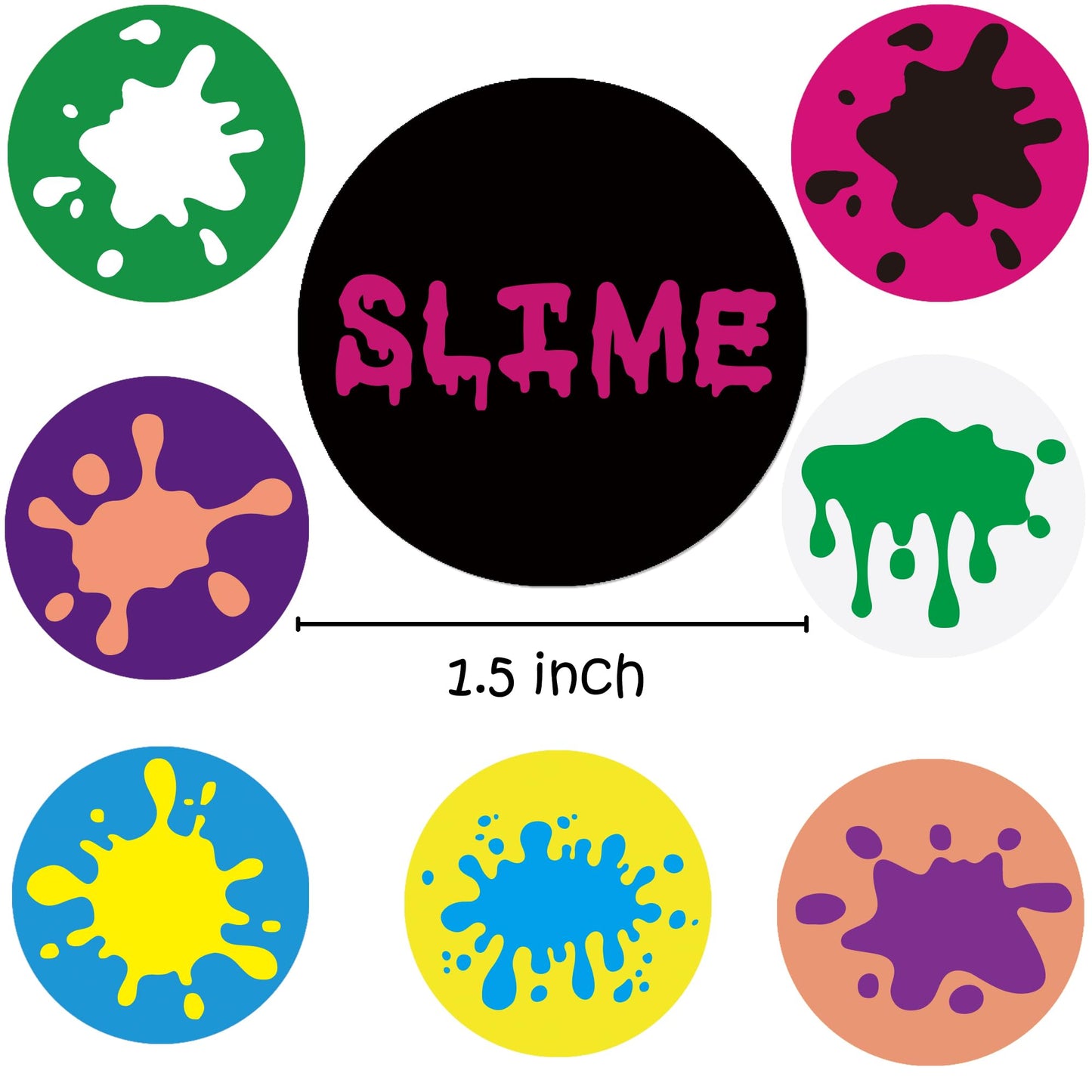 OriniPlay 500 Pcs Rainbow Slime Sticker Pack – 8 Styles for Parties, Crafts, and Decor