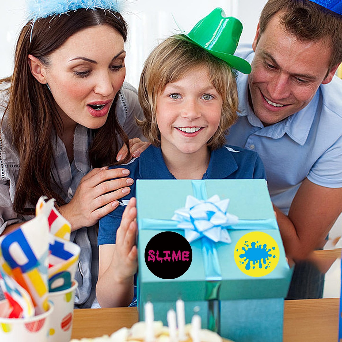 OriniPlay 500 Pcs Rainbow Slime Sticker Pack – 8 Styles for Parties, Crafts, and Decor