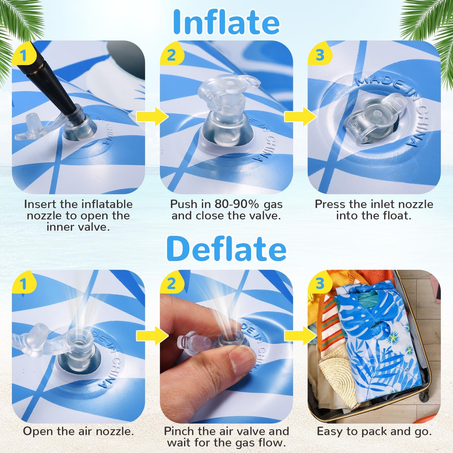 Ornnut Pool Floats 3-Pack – Inflatable Lounge Chairs with Cupholders & Handles