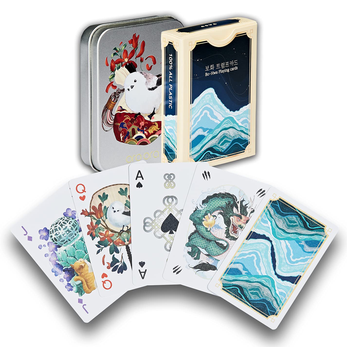 oroora Bohwa Card: Tichu Board Game + Case, 100% Waterproof Plastic Playing Cards, Poker Size