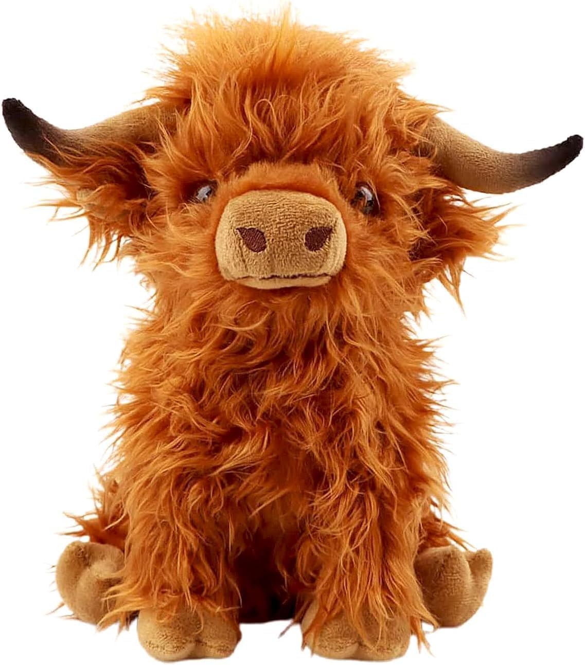 OROZCOR Highland Cow Plush Toy – Realistic Fluffy Highland Cow Stuffed Animal for Kids, Brown