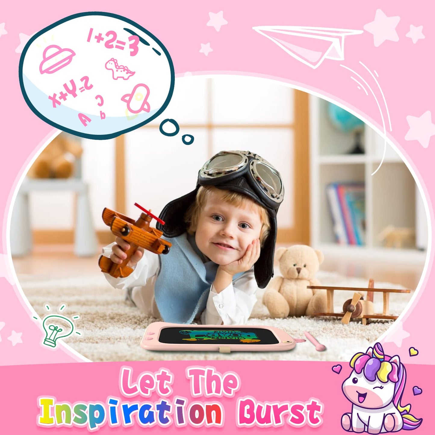 ORSEN 8.5 Inch Unicorn LCD Doodle Board | Kids Drawing Tablet for Girls 2-7