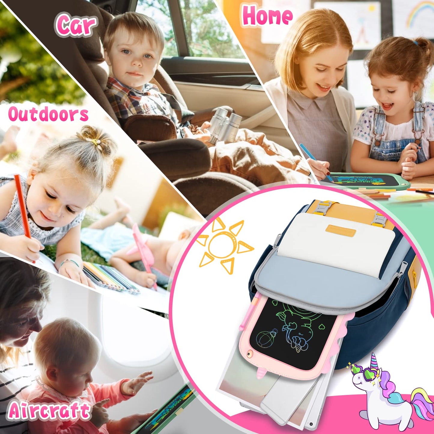 ORSEN 8.5 Inch Unicorn LCD Doodle Board | Kids Drawing Tablet for Girls 2-7