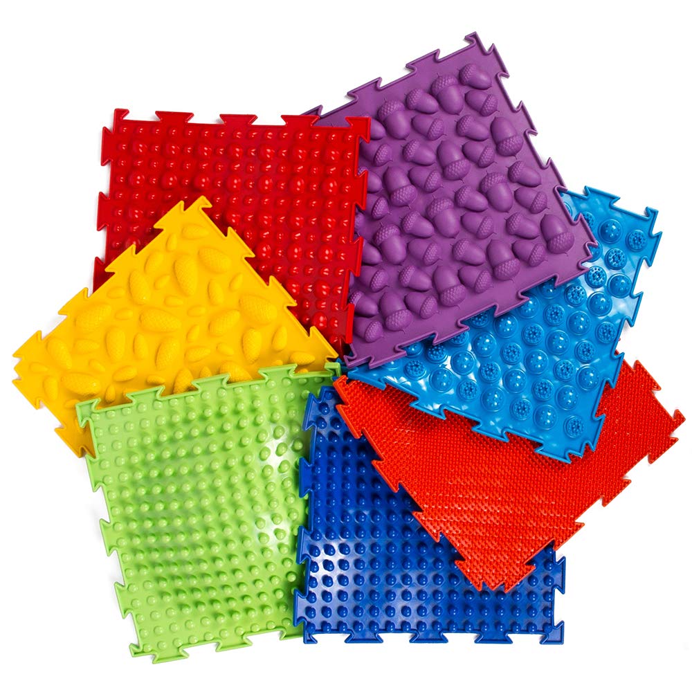 OrthoDon Rainbow Sensory Mats – Orthopedic Puzzle Floor Mats for Foot Stimulation