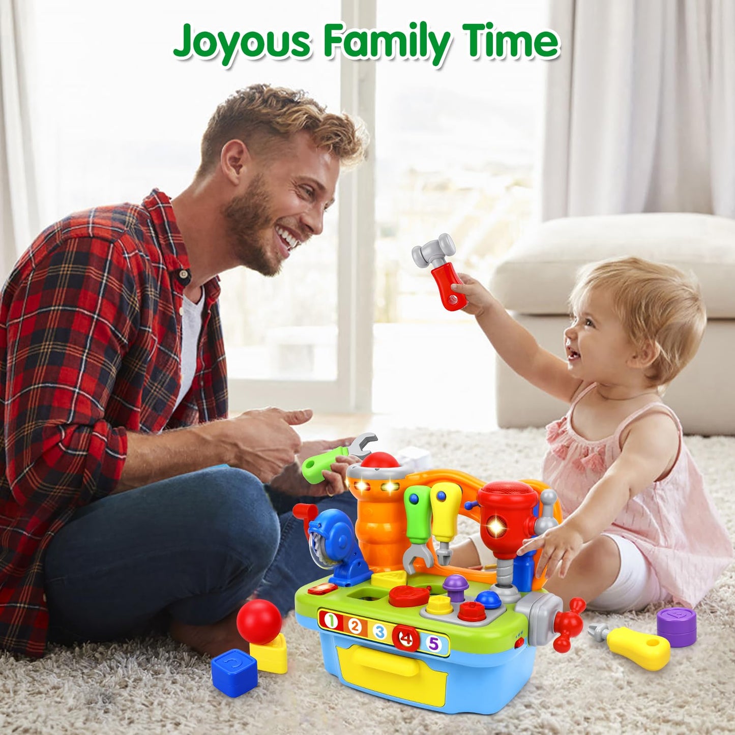 ORWINE Musical Tool Bench for 1 Year Old – Montessori Pretend Play