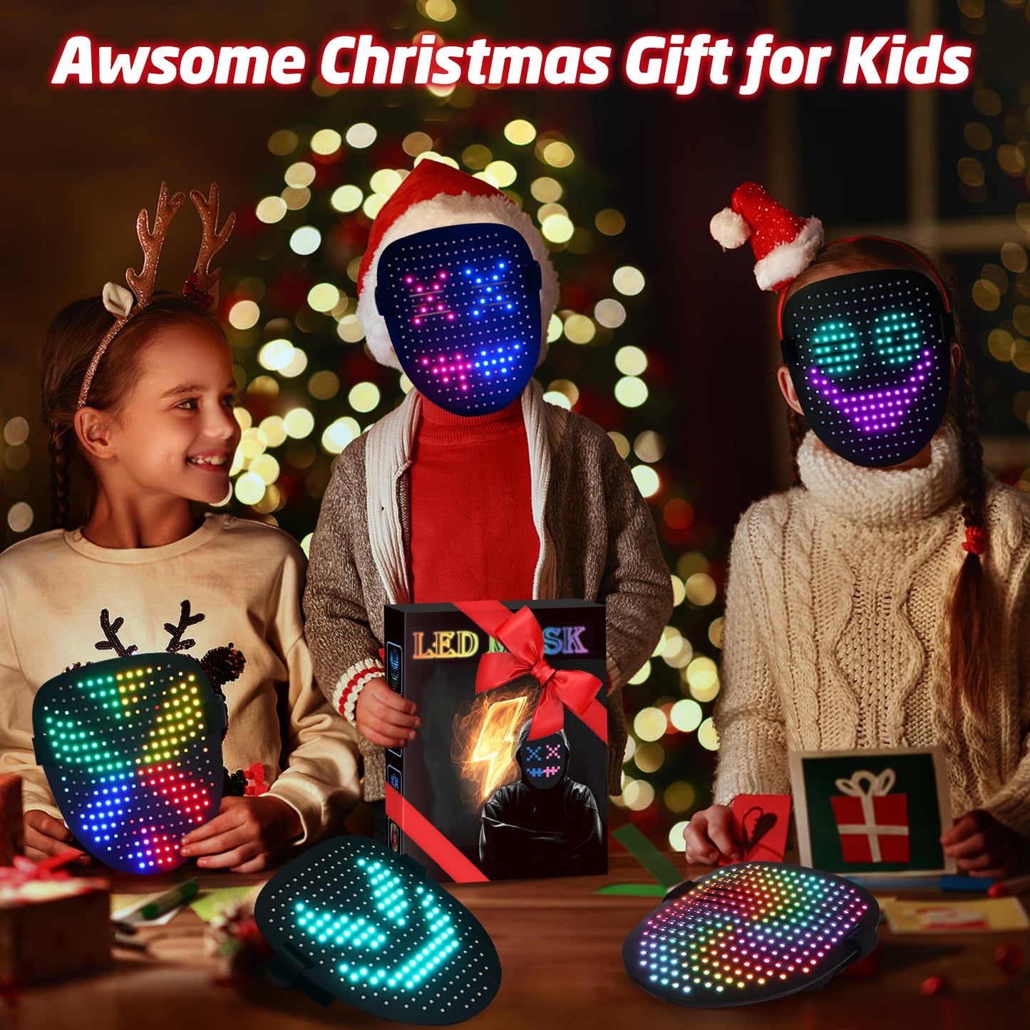 ORWINE LED Mask – Gesture-Sensing Light Up Mask for Cosplay & Parties