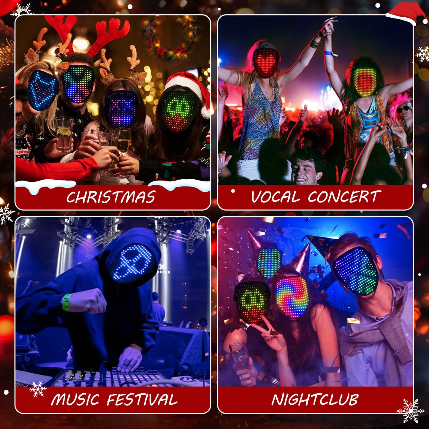 ORWINE LED Mask – Gesture-Sensing Light Up Mask for Cosplay & Parties