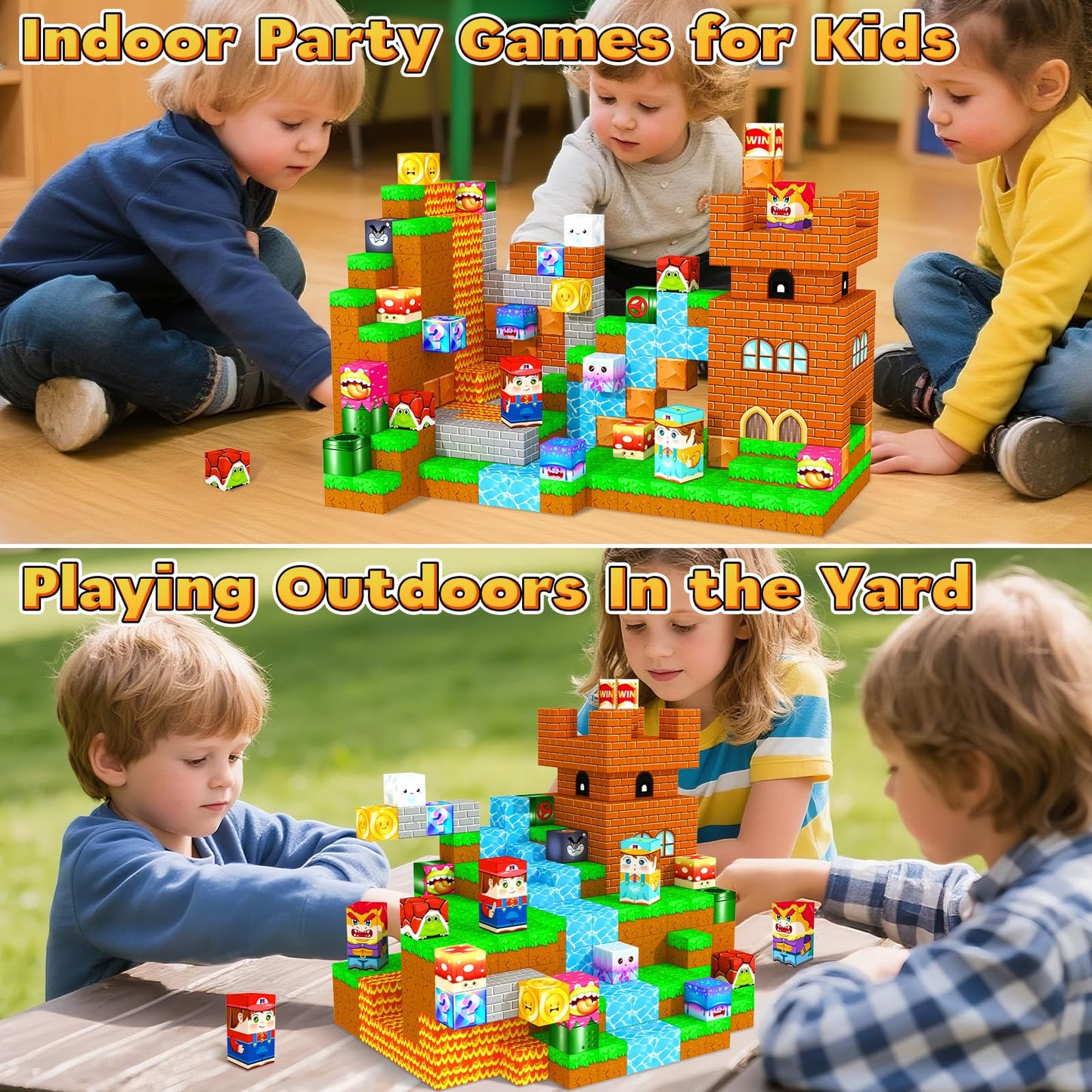 ORZbb Magnetic Blocks – Montessori-Style Magnetic Cubes for Kids 3–13 | Creative Building Toys