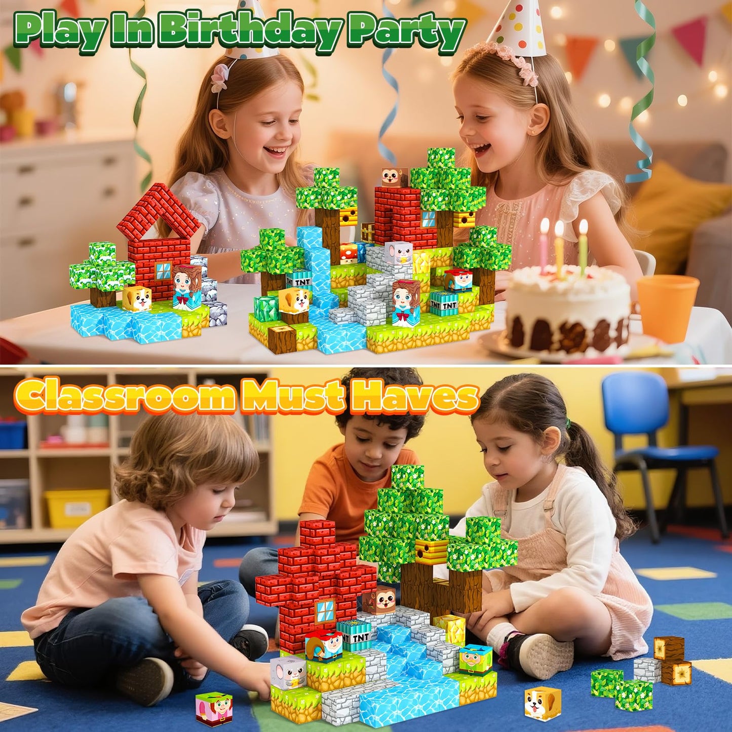 ORZbb Magnetic Blocks – 150-Piece Building Toys for Kids 3-13
