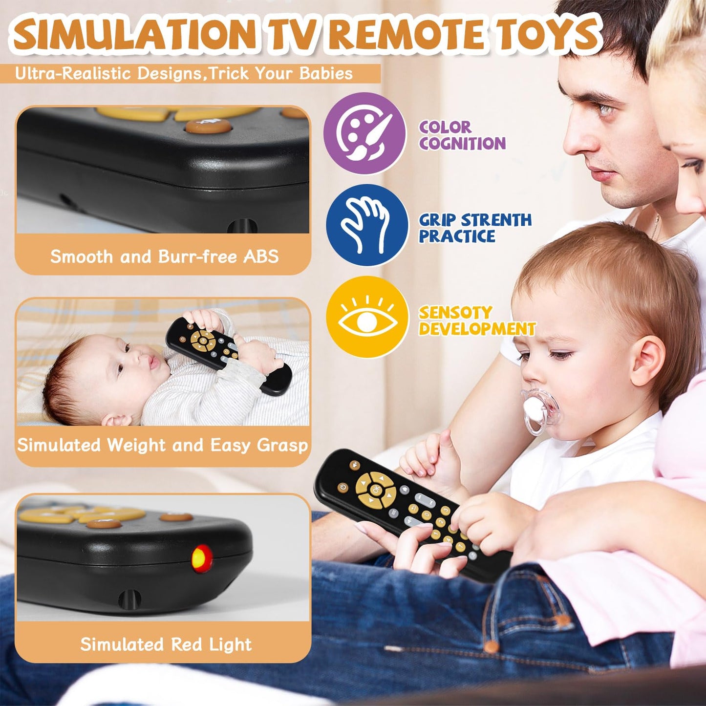 Orzbow Baby Remote Control Toy – Music, Lights & Realistic Sounds | BPA Free