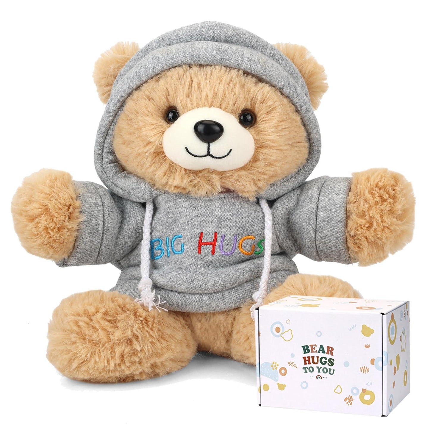 Osacoe Big Hugs Teddy Bear — Gift Box & Removable Hoodie for Comfort