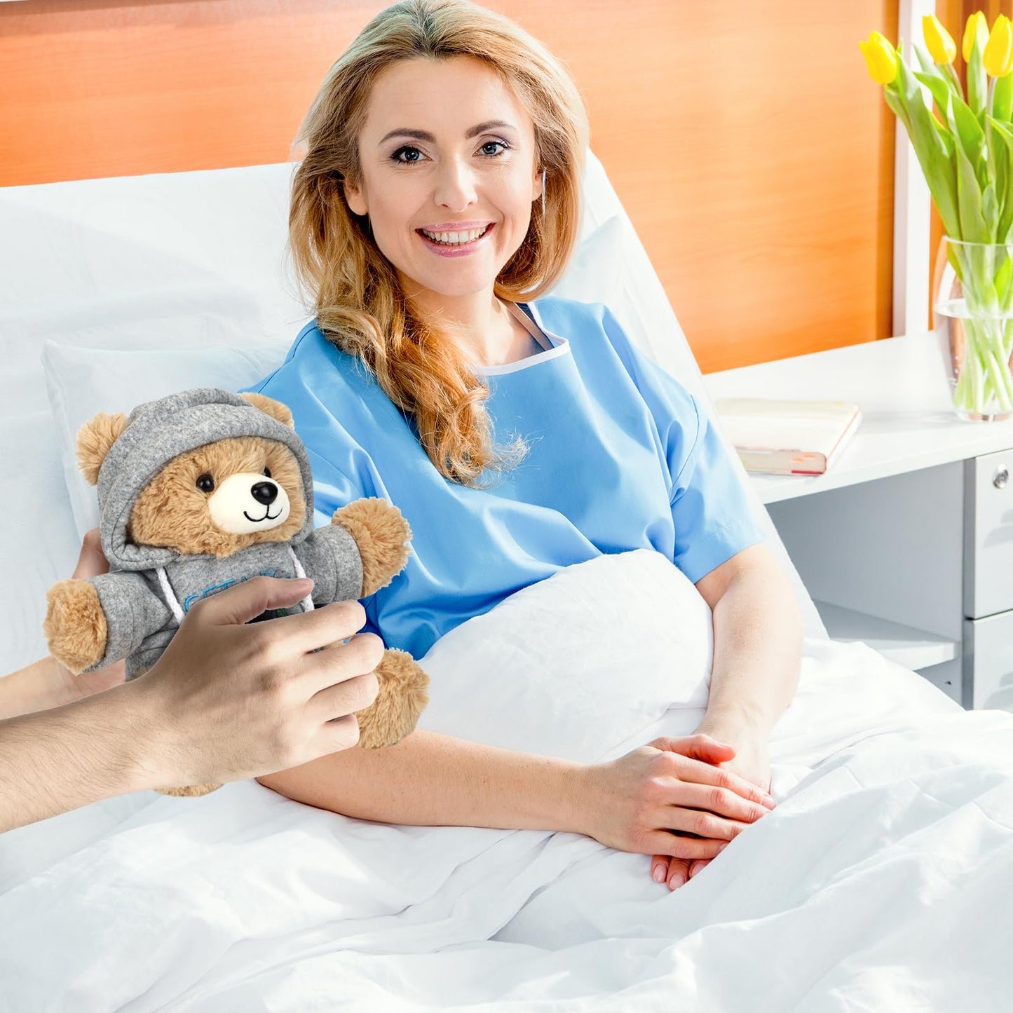 Osacoe Get Well Soon Teddy Bear with Gift Box and Removable Hoodie – Comfort Gift for All Ages