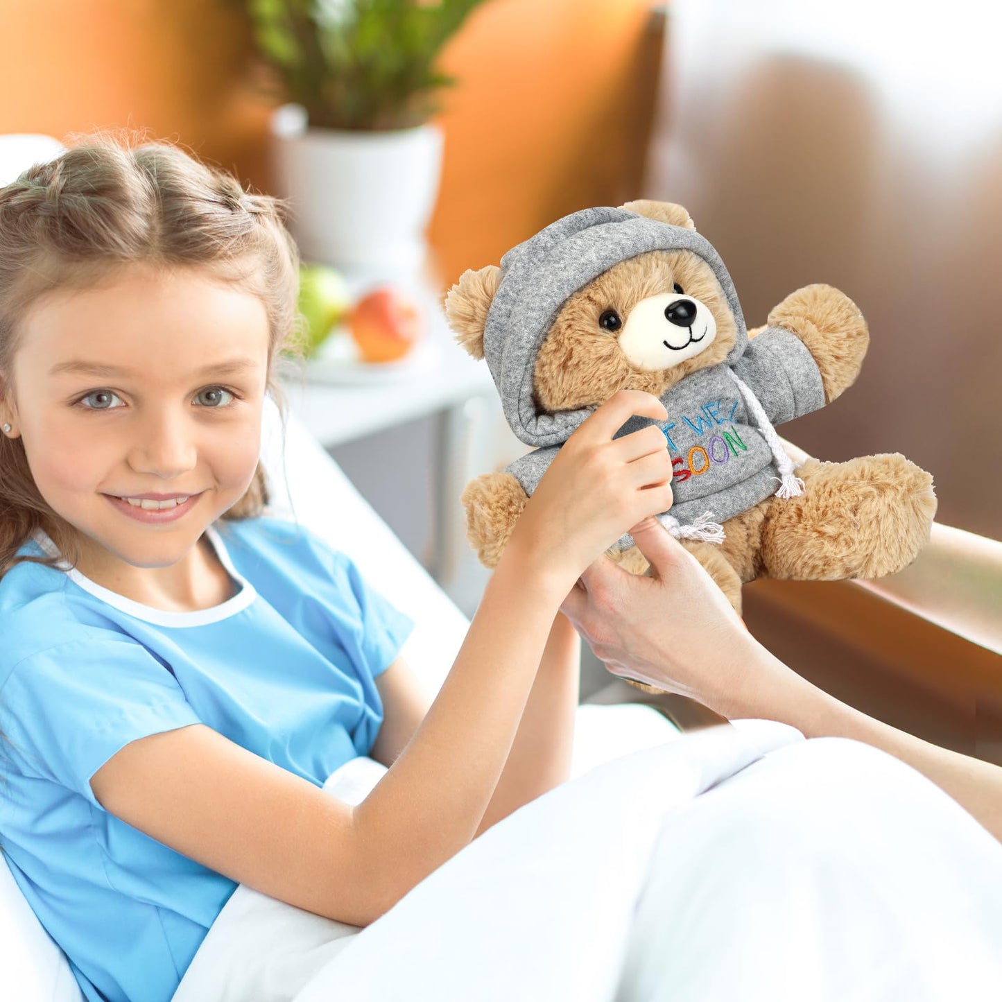 Osacoe Get Well Soon Teddy Bear with Gift Box and Removable Hoodie – Comfort Gift for All Ages