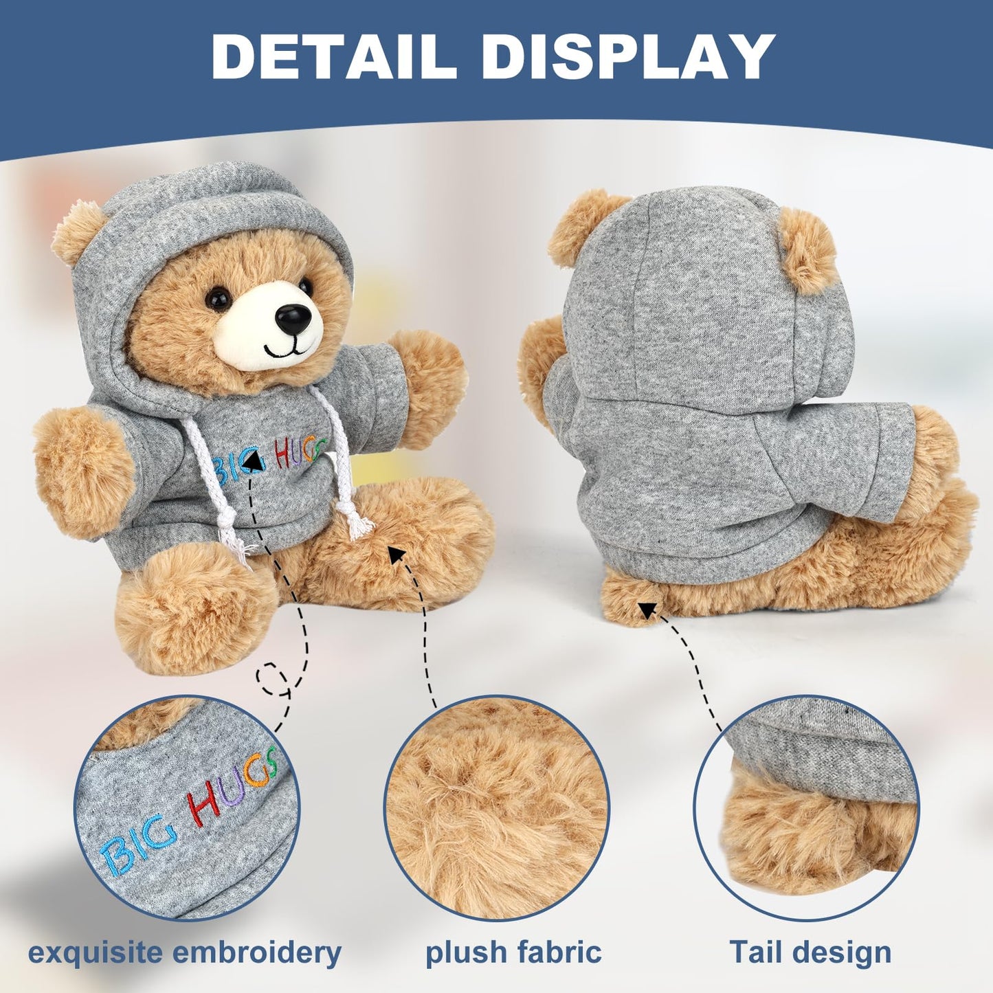 Osacoe Big Hugs Teddy Bear — Gift Box & Removable Hoodie for Comfort