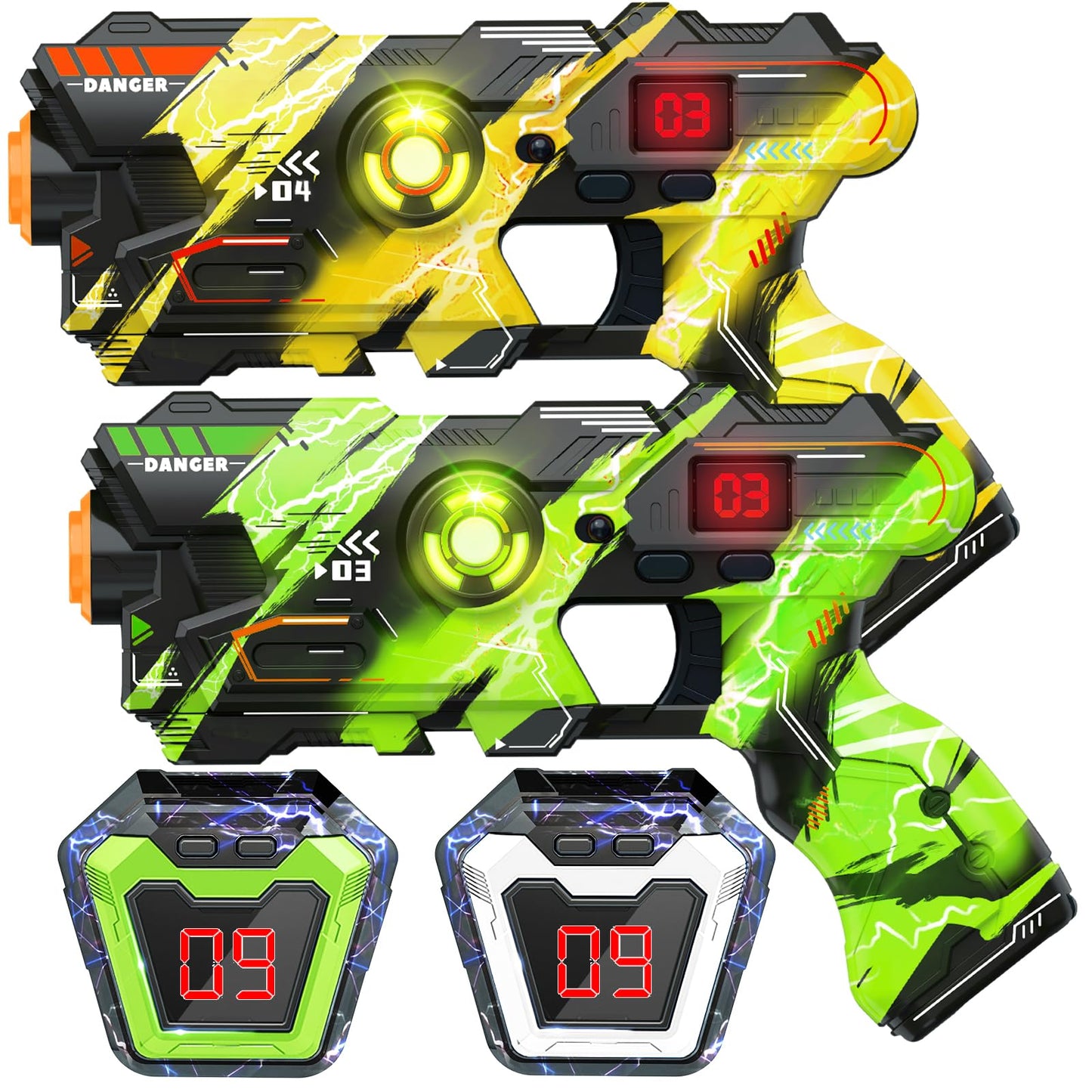 OSALON Laser Tag Guns Set of 2 with Digital LED Vests – Outdoor Toys