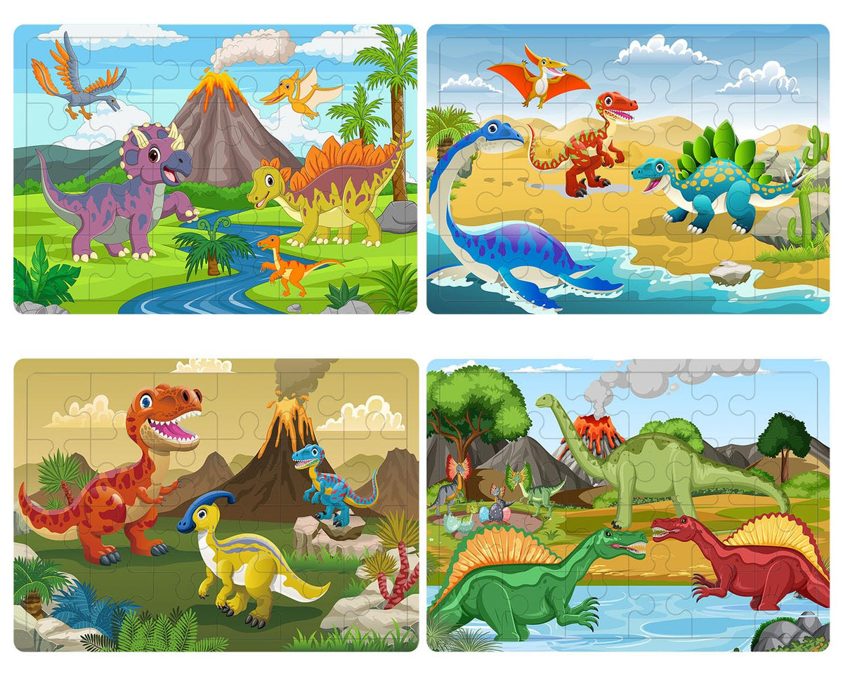 OSBOO Dinosaur Wooden Puzzles – 24-Piece Jigsaws for Kids 3-6