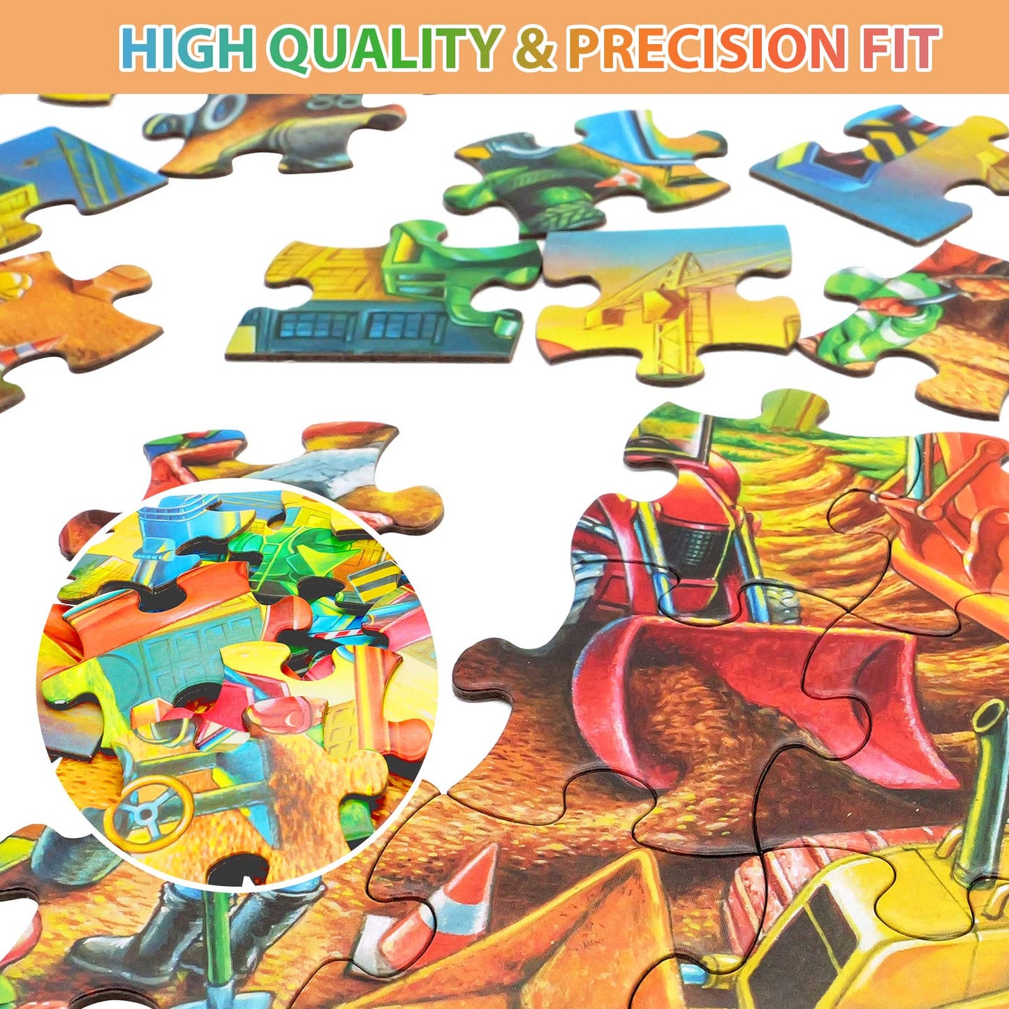 OSBOO Construction Site Puzzle – 60-Piece Large Piece Jigsaw for Kids Aged 3-8