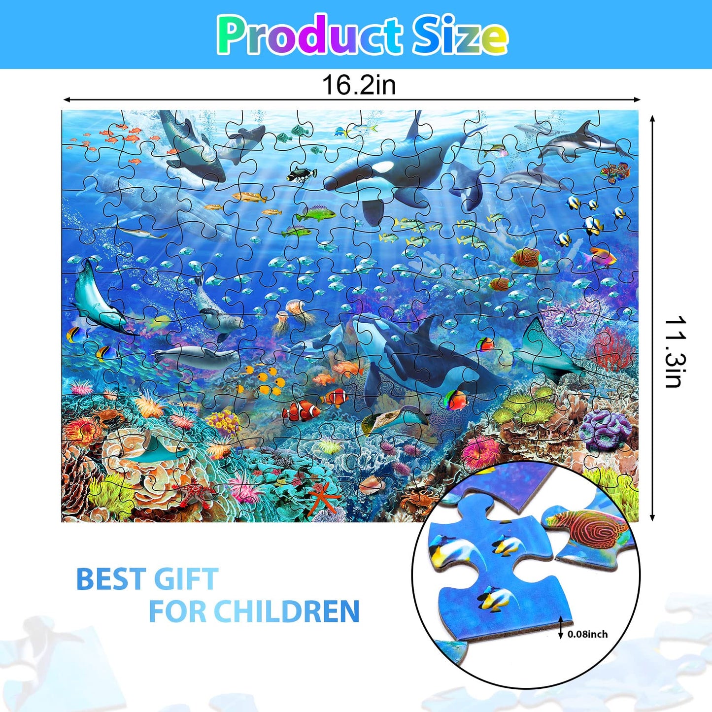 OSBOO 100-Piece Underwater Scene Puzzle for Kids 4-10 – Educational Ocean Floor Jigsaw