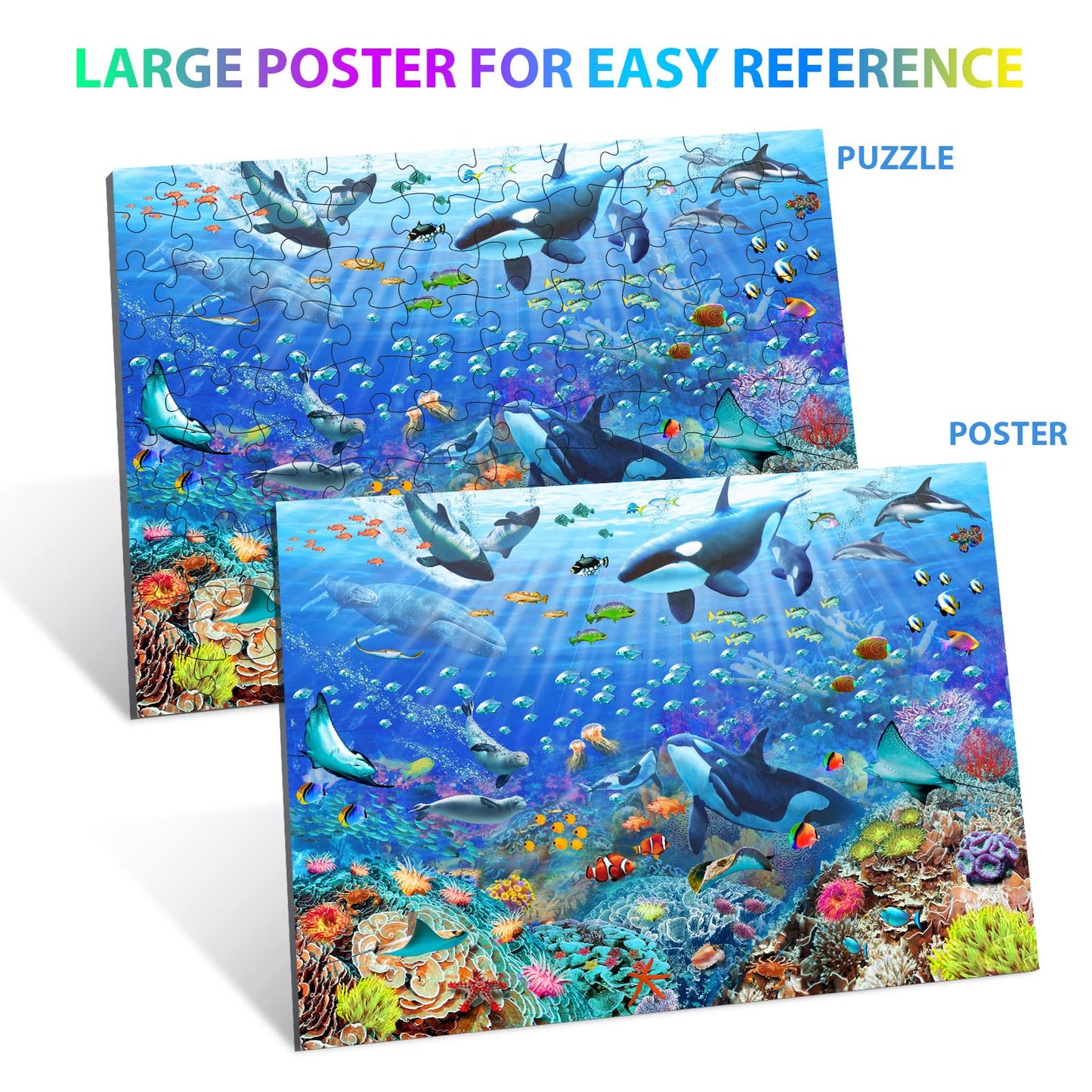 OSBOO 100-Piece Underwater Scene Puzzle for Kids 4-10 – Educational Ocean Floor Jigsaw