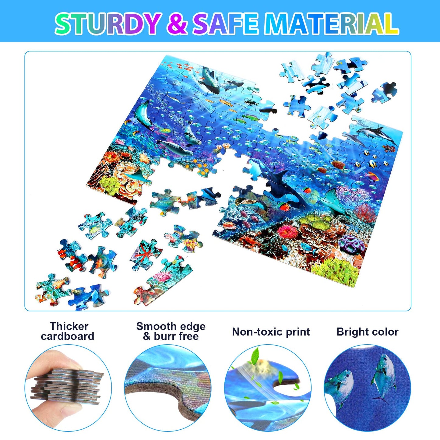 OSBOO 100-Piece Underwater Scene Puzzle for Kids 4-10 – Educational Ocean Floor Jigsaw
