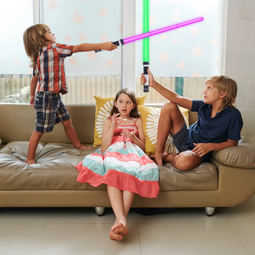 OSDUE Light Up Saber with Sound – 7-Color Retractable LED Lightsaber for Kids & Cosplay