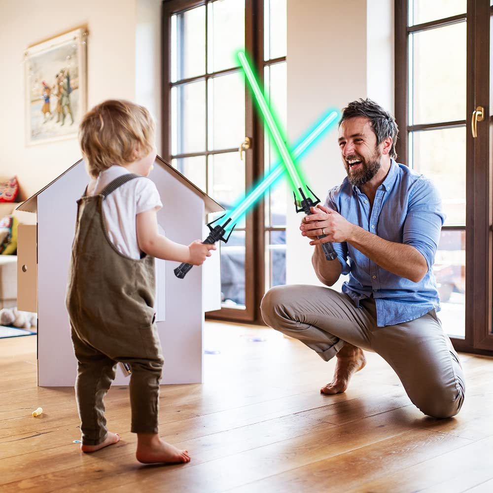 OSDUE Lightsaber – 7-Color Light Up Saber with FX Sound, Retractable 2-in-1 Toy