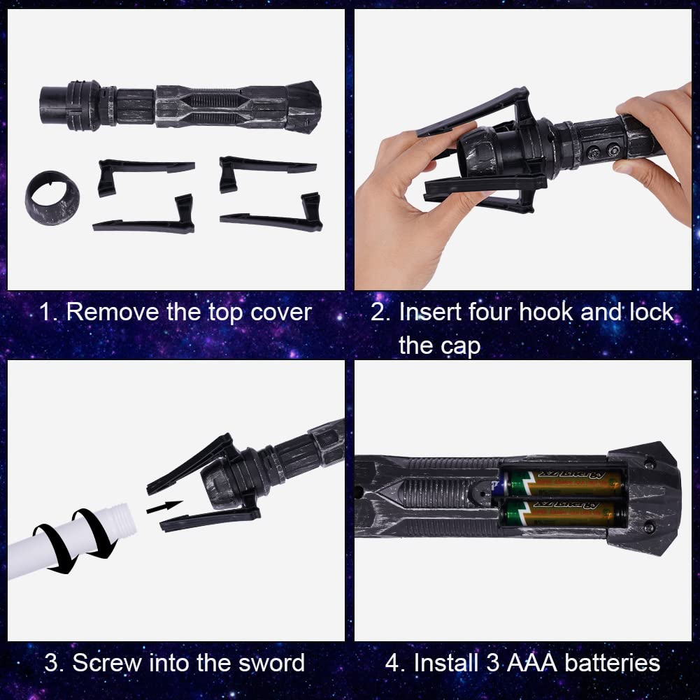 OSDUE Lightsaber – 7-Color Light Up Saber with FX Sound, Retractable 2-in-1 Toy