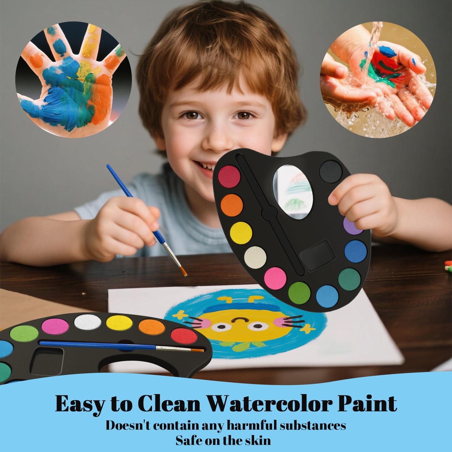 OSIMIG 24 Pack Watercolor Paint Set – Washable, Kid-Safe, Rich Pigments
