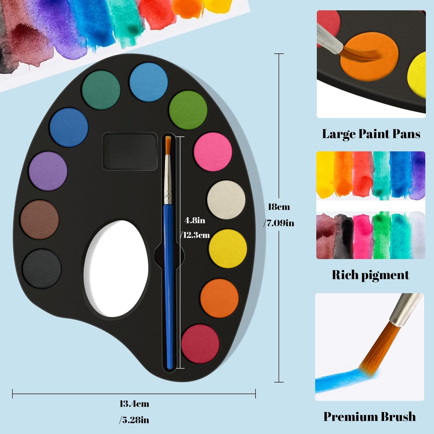 OSIMIG 24 Pack Watercolor Paint Set – Washable, Kid-Safe, Rich Pigments