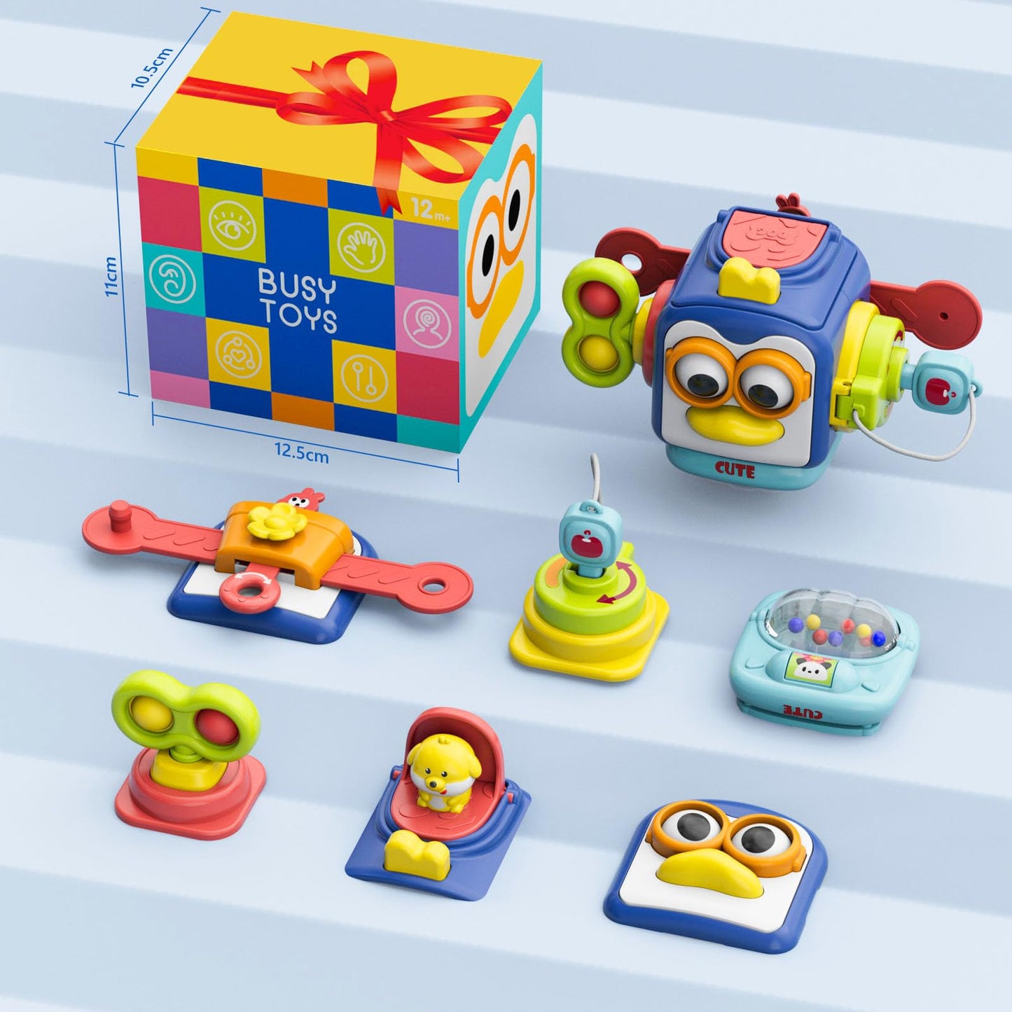 OSIMILY Montessori Busy Cube 6-in-1 Toy for 1-Year-Olds | Sensory & Fine Motor