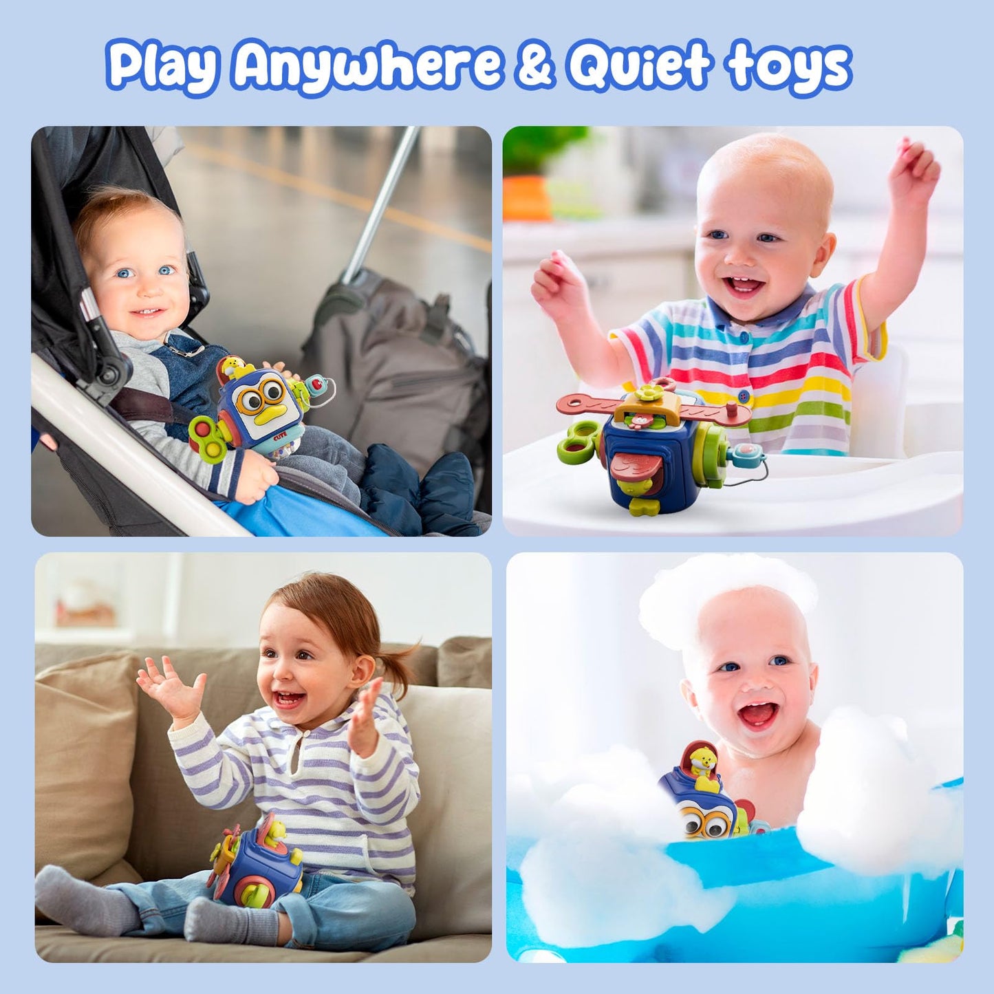 OSIMILY Montessori Busy Cube 6-in-1 Toy for 1-Year-Olds | Sensory & Fine Motor