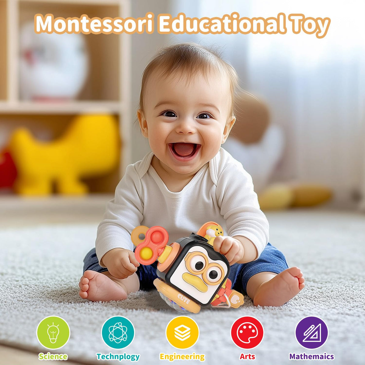 OSIMILY Montessori Busy Cube Toy for 1 Year Olds | Fine Motor & Sensory Learning