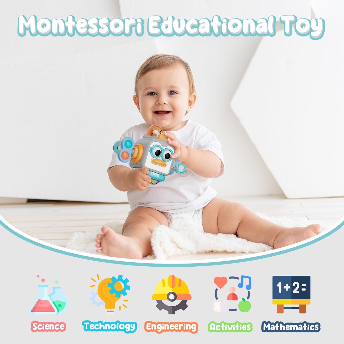 OSIMILY Montessori Busy Cube: Sensory & Fine Motor Toys for 1-Year-Olds