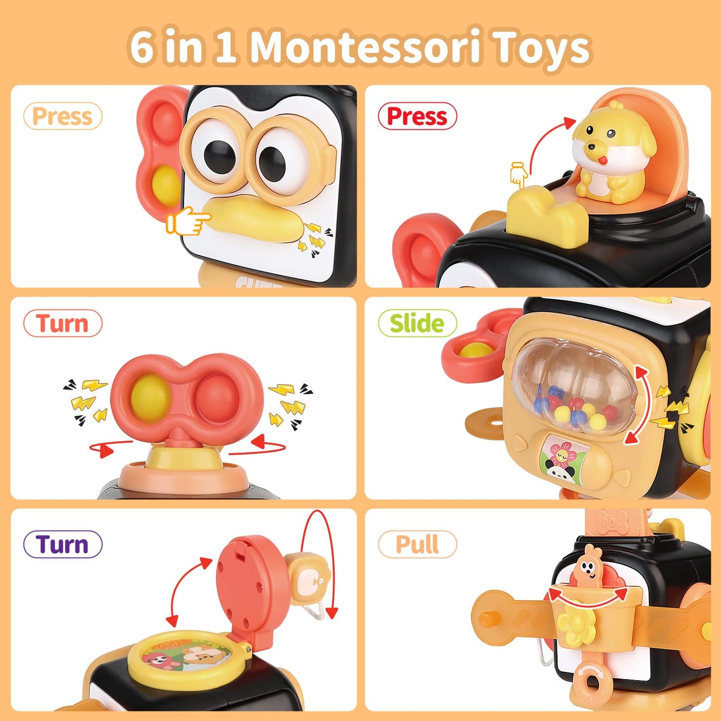 OSIMILY Montessori Busy Cube Toy for 1 Year Olds | Fine Motor & Sensory Learning
