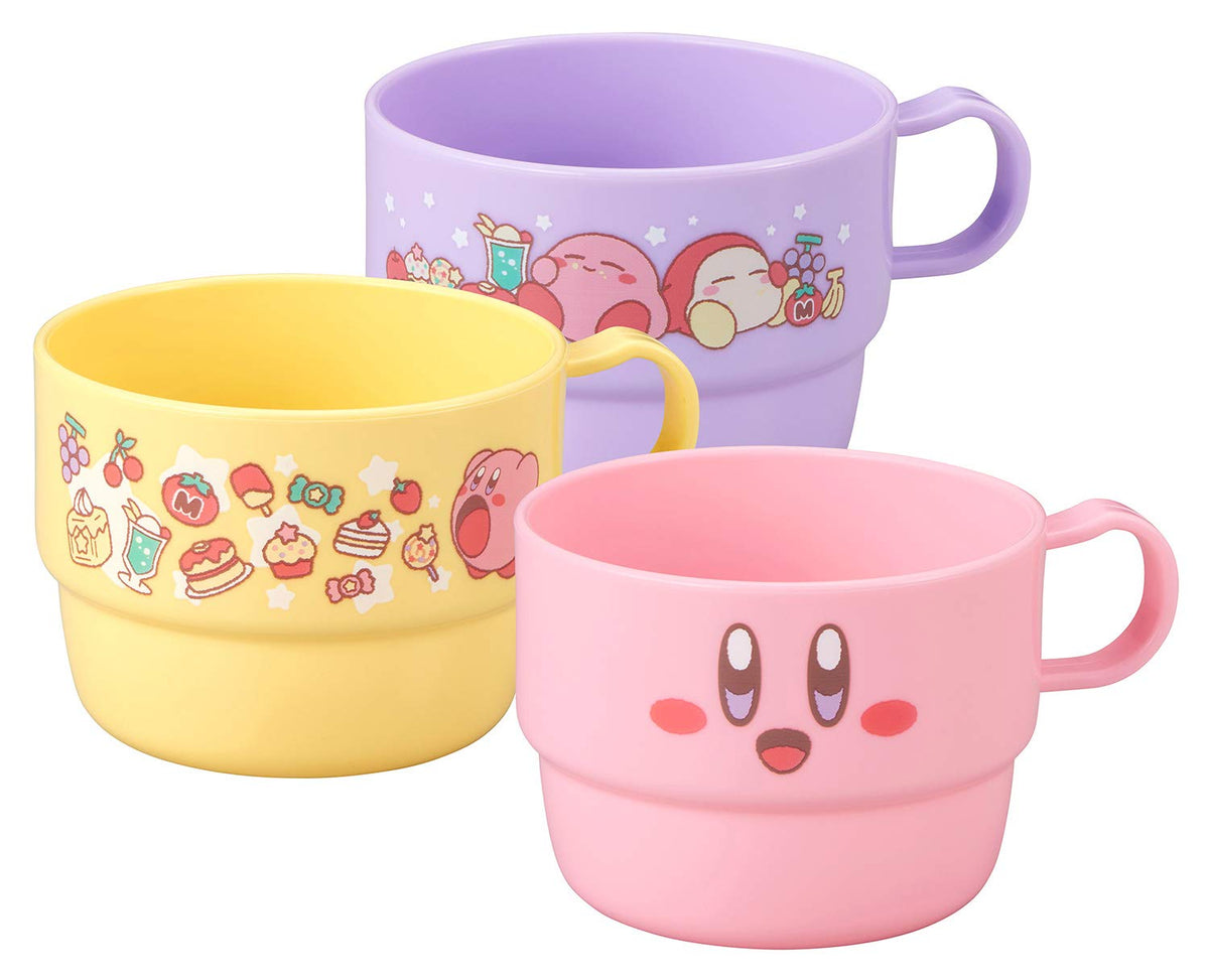 OSK Kirby's Dream Land 3 Stacking Cup Set – 3 Colors, Safe Polypropylene, Stackable