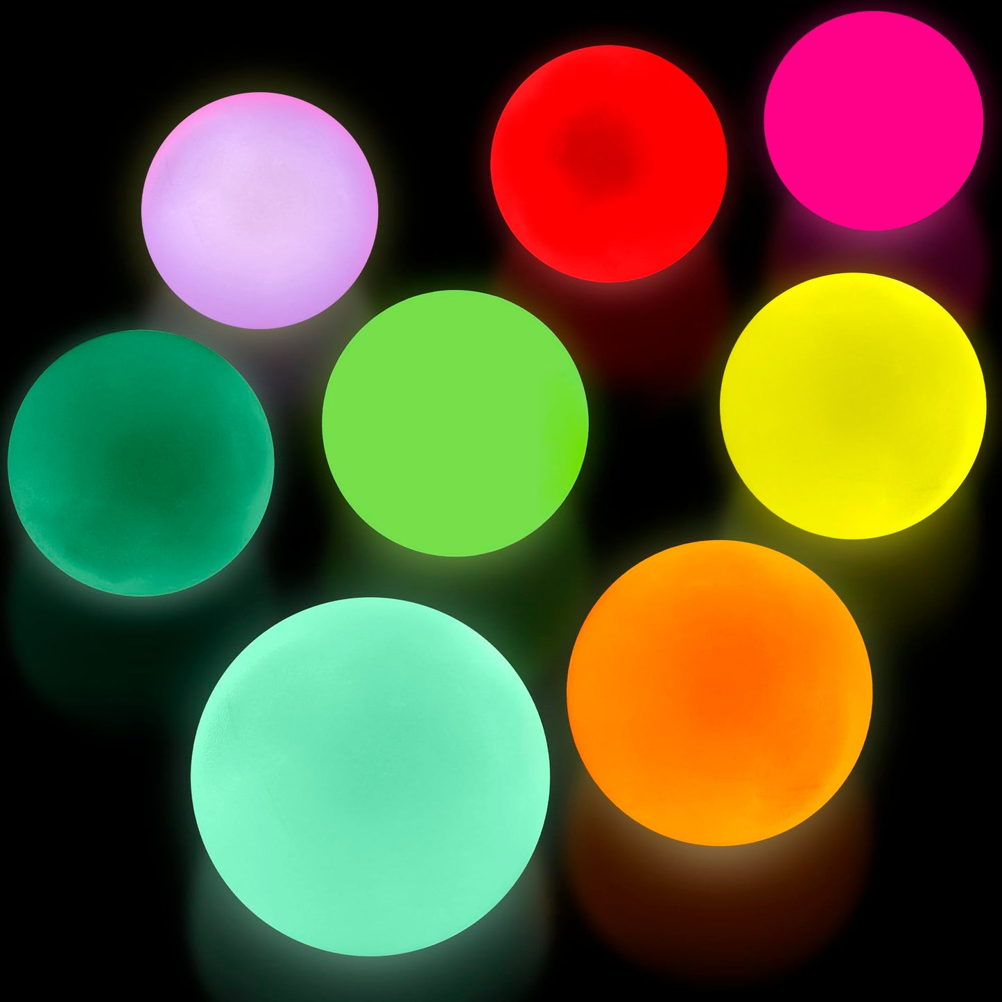 OSKAL 8 Pcs Glow-in-the-Dark Sticky Ceiling Balls – Self-Adhesive Sensory Squishy (2-Inch Neon Glow)