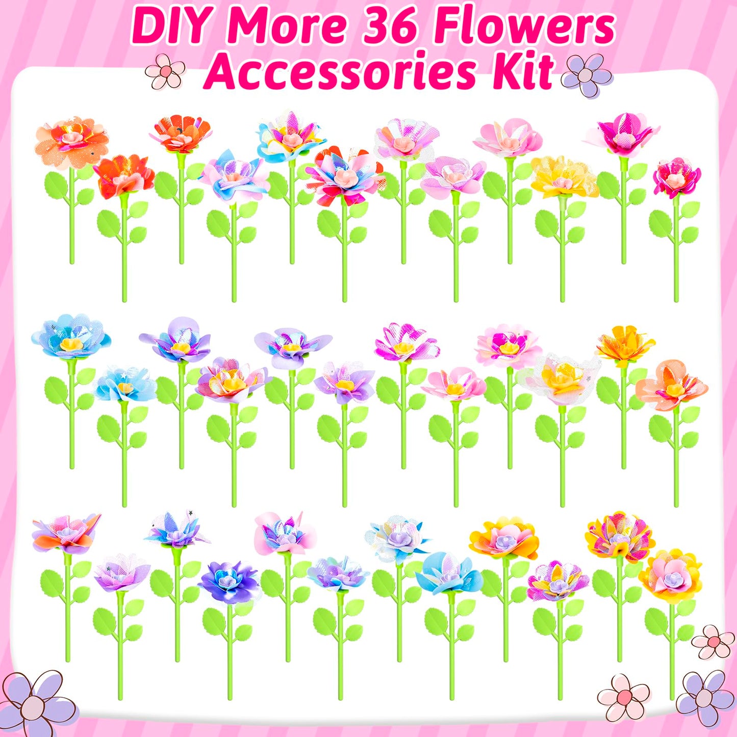 Osllate Upgraded Flower Bouquet Accessories Set – DIY 36-Flower Kit