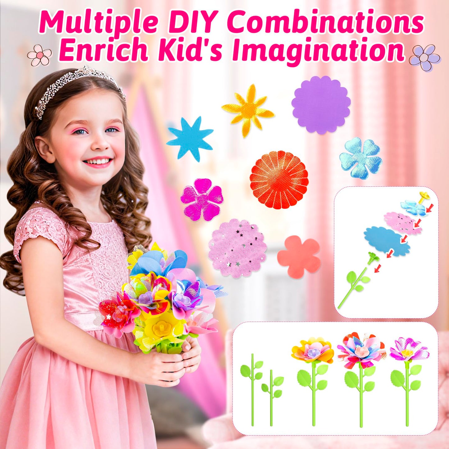 Osllate Upgraded Flower Bouquet Accessories Set – DIY 36-Flower Kit