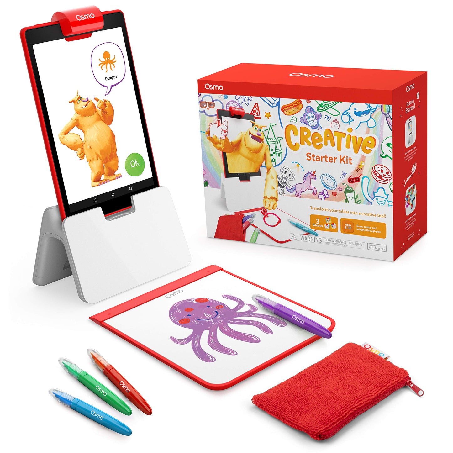 Osmo Creative Starter Kit for Fire Tablets — 3 STEM Games for Ages 5-10
