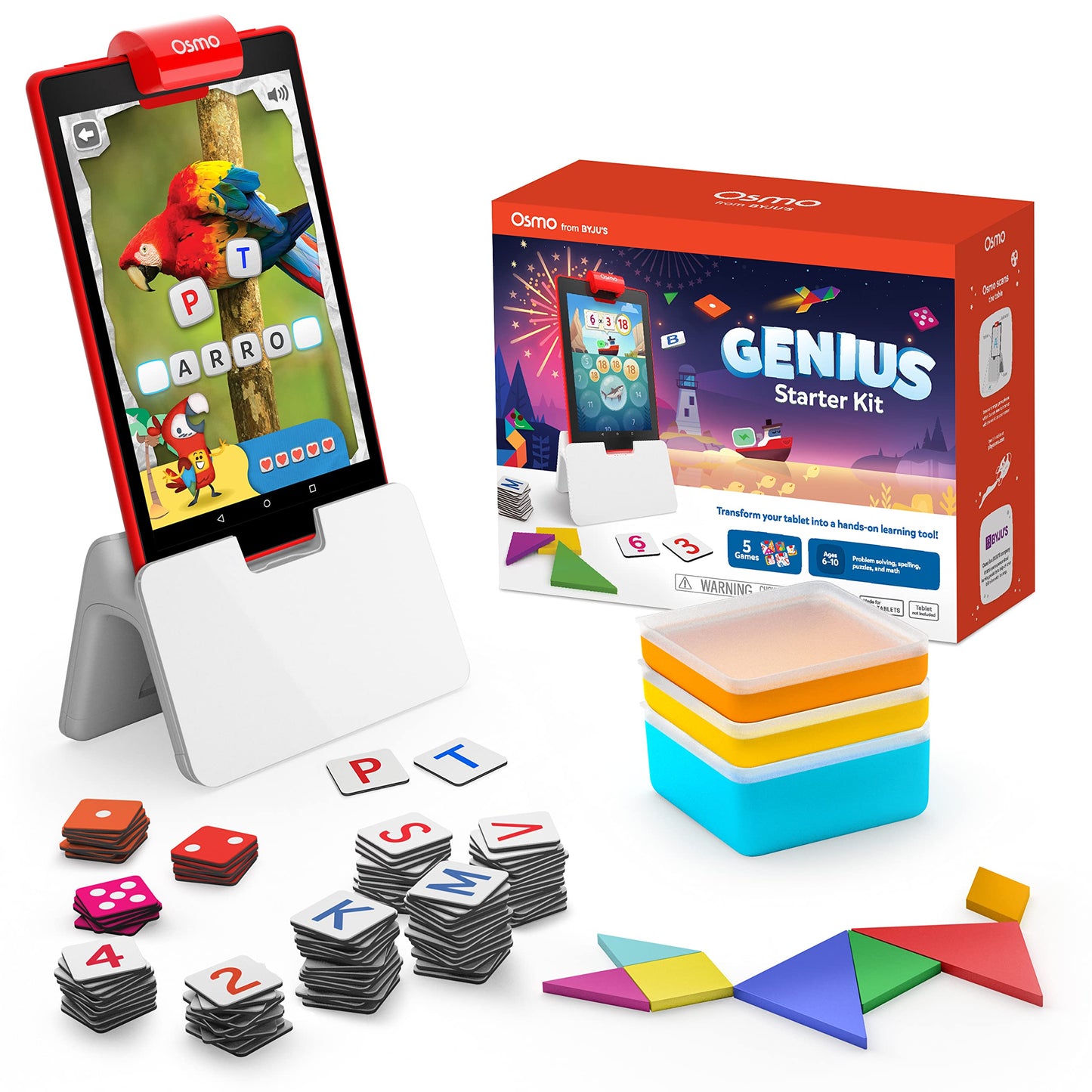 Osmo Genius Starter Kit for Fire Tablet – 5 Educational Games for Ages 6-10
