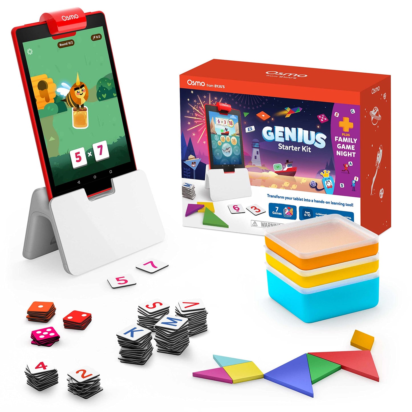 Osmo Genius Starter Kit for Fire Tablet – 7 Educational Games for Ages 6-10 (Amazon Exclusive)