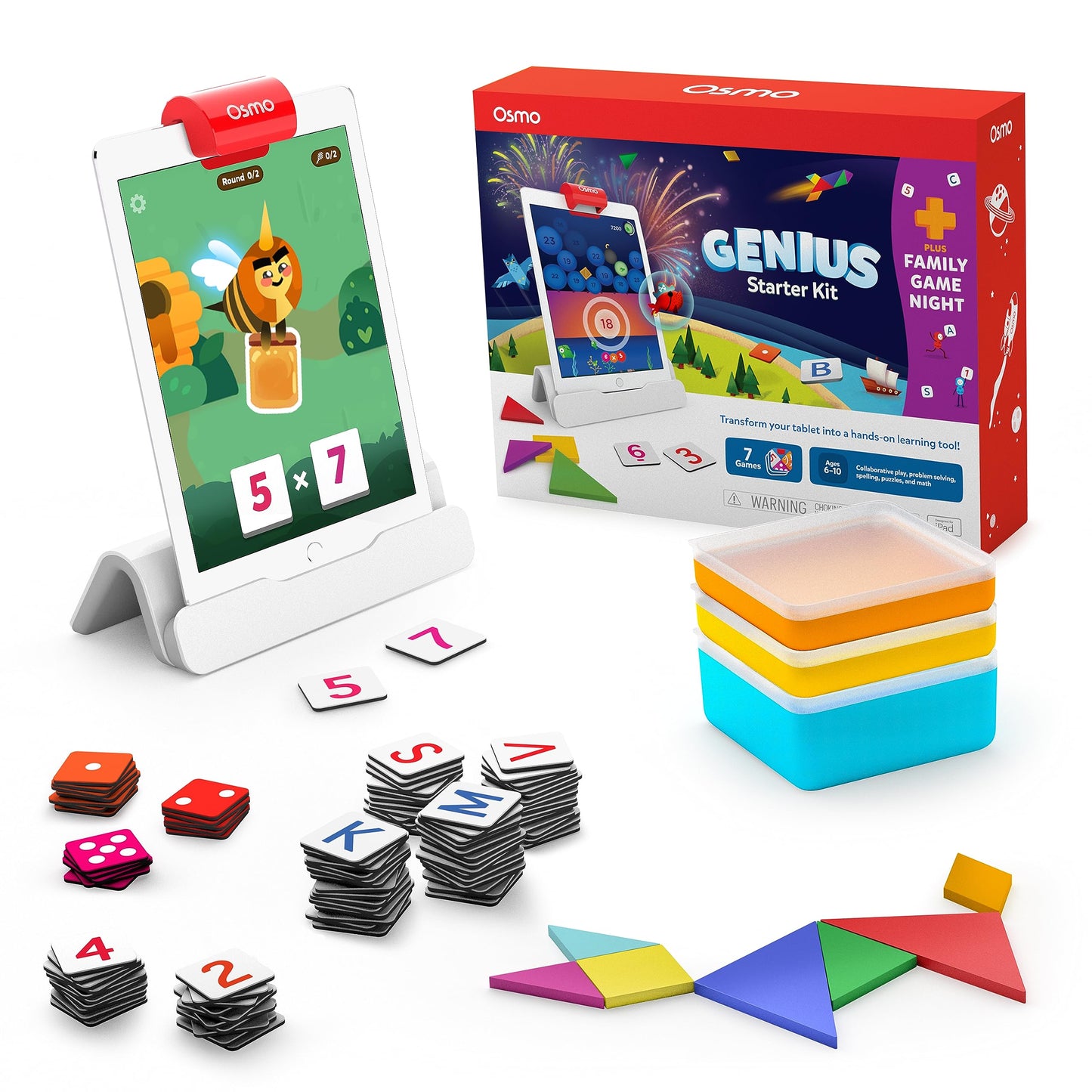 Osmo Genius Starter Kit for iPad | 7 Educational Games for Spelling, Math & More | Ages 6–10