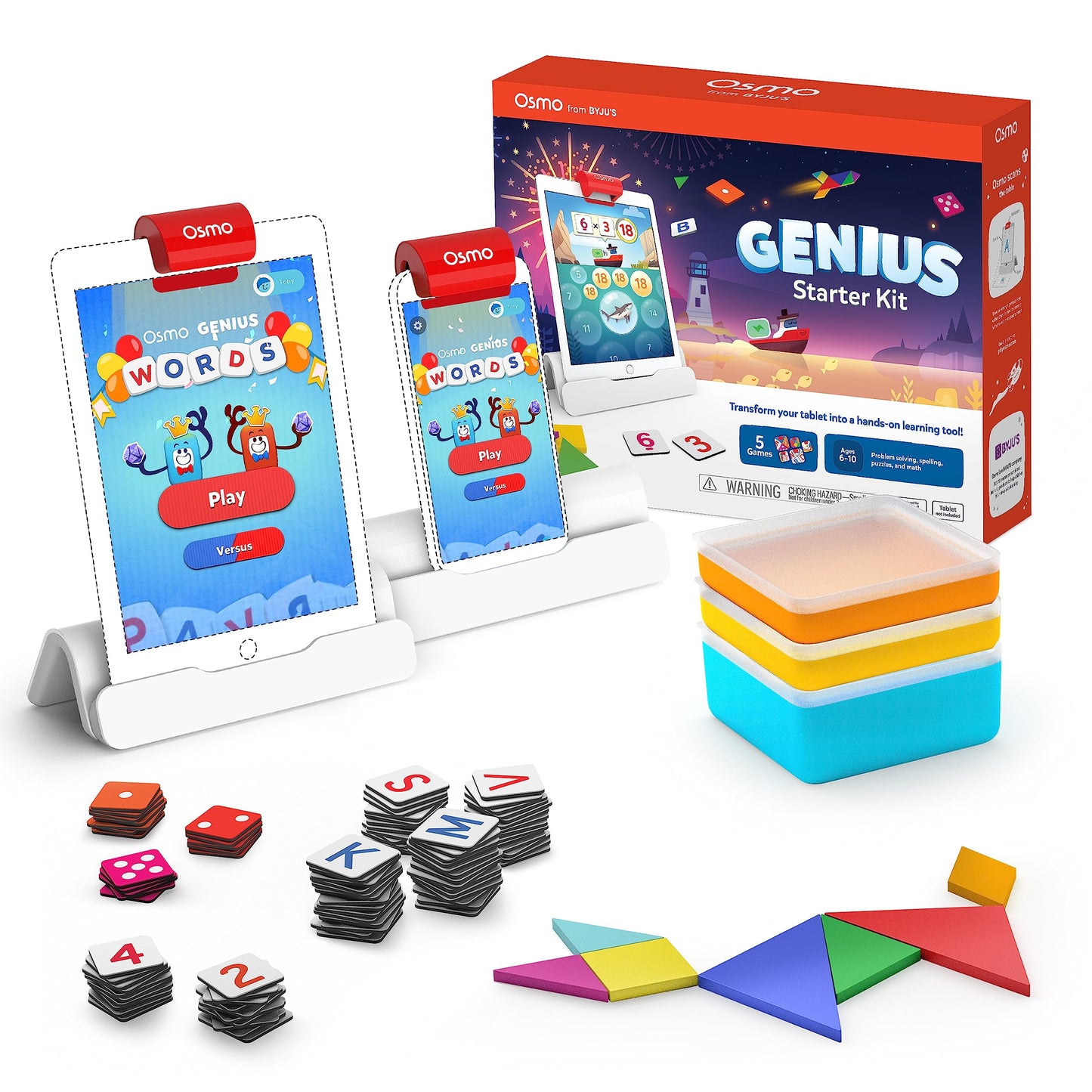 Osmo Genius Starter Kit for iPad – 5 Educational Games (Ages 6–10) – Base Included