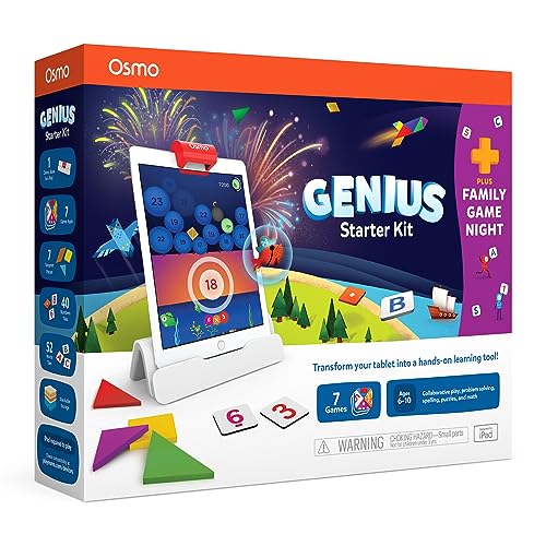Osmo Genius Starter Kit for iPad | 7 Educational Games for Spelling, Math & More | Ages 6–10