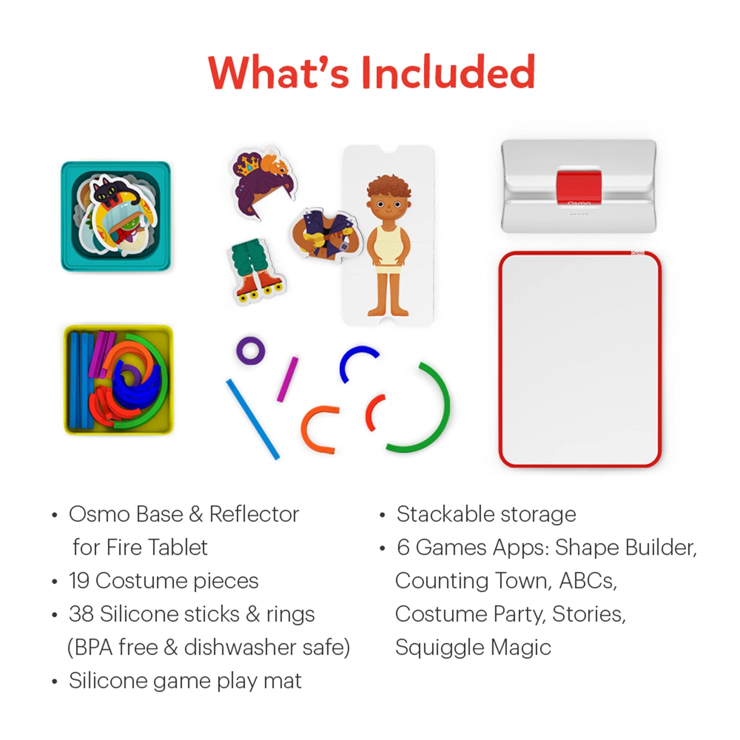 Osmo Little Genius Starter Kit for Fire Tablet – 6 Educational Games for Preschool (Ages 3–5)