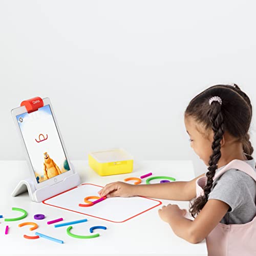Osmo Little Genius Starter Kit for iPad – 4 Hands-On Games for Ages 3–5 (Base Included)